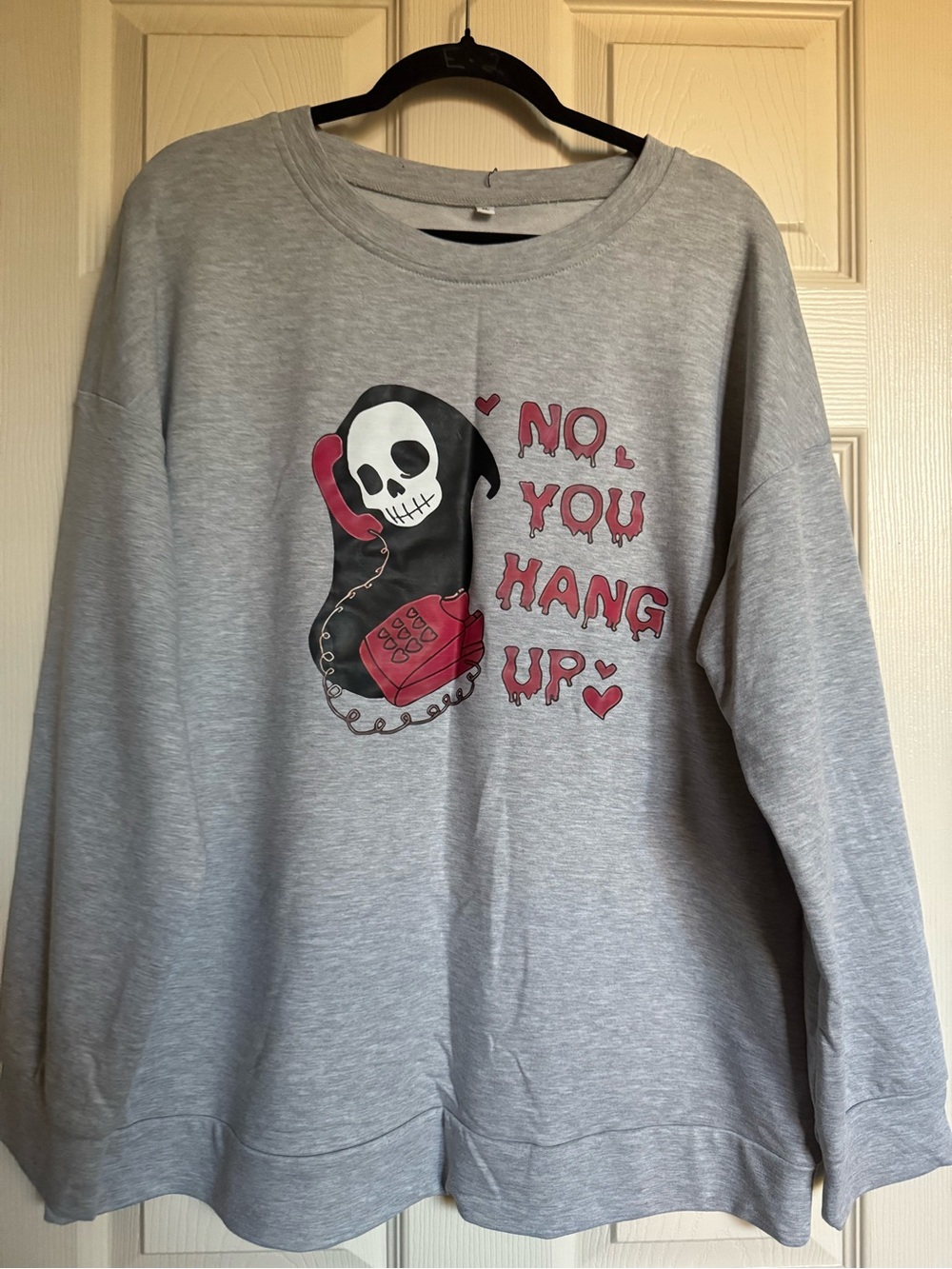 NWT Gray Sweatshirt with Pink Skull & Phone Graphic,Various Sizes
